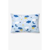 Bebek Özel Bebek Çocuk Yastık Kılıfı 35x45 Cm (sadece Kılıf), Mavi Ay Bulut