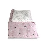 Bebek Özel Bebek Çocuk Yorganı Standart 100x200 cm, Pembe Ay Yıldızlı, Pamuklu Kumaş