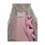 Bebek Özel Bebek Uyku Seti Kelebek Desenli, Pembe, 60x120 cm, 9 Parça, Yorganlı