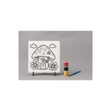Bebek Özel Çocuk Ahşap Boyanabilir Masaüstü Maket Pano Ayaklı, Mantar Evi Tasarımı, 10x15 cm