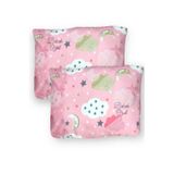 Bebek Özel Çocuk Yetişkin Yastık Kılıfı 50x70 Cm (2 Adet) Yeni Pembe Bulut Desenli