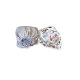 Bebek Özel Gri Pamuk Bebek Çocuk Lastikli Çarşaf 90x140 Ve Doğa (2 Adet)