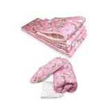 Bebek Özel Pamuk 120x200 Montessori Kenar Koruma Uyku Seti, 7 Parça, Pembe Unicorn Desenli