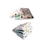 Bebek Özel Pamuk 90x190 Montessori Kenar Koruma Uyku Seti, Doğa Desen, Mint Yeşili, 7 Parça