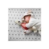 Bebek Özel Pamuk Bebek Ve Çocuk Lastikli Çarşaf 90x140 Gri Büyük Yıldızlı