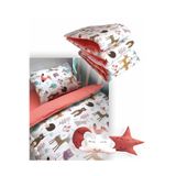 Bebek Özel Pamuklu 90x190 Montessori Çocuk Uyku Seti, Doğa Hayvanlı, Kiremit, 10 Parça, Yorganlı