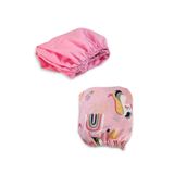 Bebek Özel Pamuklu Bebek Çocuk Lastikli Çarşaf 120x200 (2 Adet) Pembe Ve Unicorn