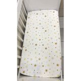 Bebek Özel Pamuklu Bebek Çocuk Lastikli Çarşaf 90x180 (2 Adet) Sarı Yıldızlılar