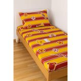 Bebek Özel Pamuklu Bebek Çocuk Lastikli Çarşaf ve Yastık Kılıfı 90x140 cm, Sarı Kırmızı