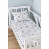 Bebek Özel Pamuklu Bebek Çocuk Lastikli Çarşaf ve Yastık Kılıfı 90x140 Kuzular