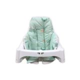 Bebek Özel Pamuklu Bebek Çocuk Mama Sandalyesi Minderi Yeşil Beyaz Ay Bulutlu