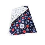 Bebek Özel Pamuklu Bebek Çocuk Yorganı 100x150 cm, Denizci Lacivert Yıldızlı, Kapitone Dikişli