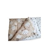 Bebek Özel Pamuklu Bebek Çocuk Yorganı 100x150 cm, Kahverengi Bulutlu Yıldızlı