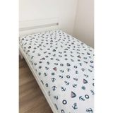 Bebek Özel Pamuklu Bebek Ve Çocuk Lastikli Çarşaf 40x80 Denizci Desen