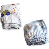 Bebek Özel Pamuklu Bebek ve Çocuk Lastikli Çarşaf Mavi Ay ve Trafik 80X180 (2 Adet) - 80 x 180 cm - Renkli