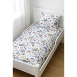 Bebek Özel Pamuklu Bebek Ve Çocuk Lastikli Çarşaf Ve Yastık Kılıfı 90x140 Dino Dinazor Desenli