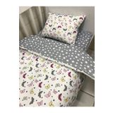 Bebek Özel Pamuklu Bebek/çocuk 70x110 Park Beşik Yastık Çarşaf Yorgan Pembe Gri Kelebekler