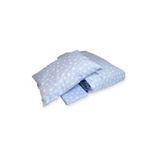 Bebek Özel Pamuklu Bebek/Çocuk Uyku Seti 70x120, Mavi Beyaz Yıldızlı, Çarşaf Yorgan Yastık