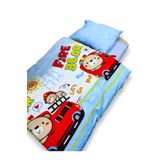 Bebek Özel Pamuklu Çocuk 90x190 Montessori için Yastık Çarşaf Yorgan Seti İtfaiye Ayıcıklar