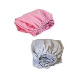 Bebek Özel Pamuklu Çocuk Lastikli Çarşaf 90x190 2 Adet Pembe Ve Gri