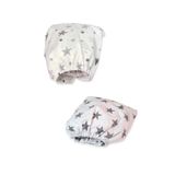Bebek Özel Pamuklu Çocuk Lastikli Çarşaf 90x190 cm, 2 Adet, Gri Yıldızlılar