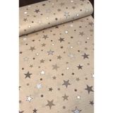 Bebek Özel Pamuklu Çocuk Lastikli Çarşaf 90x190 Kahverengi Yıldızlı