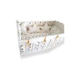 Bebek Özel Sarı Gri Yıldızlı 60x120 Mobilya Beşik için Uyku Seti 9 Parça