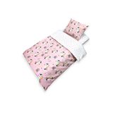 Bebek Özel%100 Pamuk Çocuk Uyku Seti 90x190 cm, Pembe Unicorn Desenli, Yorganlı