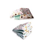 Bebek Özel%100 Pamuklu 50x90 Mobilya Beşik Kenar Koruma Uyku Seti, Doğa Desen, Mint Yeşili, 7 Parça