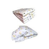 Bebek Özel%100 Pamuklu 60x120 Mobilya Beşik Kenar Koruma Uyku Seti, Sarı Ay Yıldızlı, Büyük Gri Yıldızlı, 7 Parça