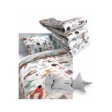 Bebek Özel%100 Pamuklu 60x120 Mobilya Beşik Uyku Seti Doğa Hayvanlı Grili (10 Parça)