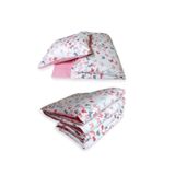 Bebek Özel%100 Pamuklu 70x120 Park Beşik Kenar Koruma Uyku Seti Pembe Kelebekli (7 PARÇA)