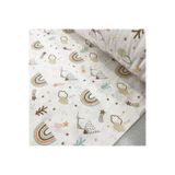 Bebek Özel%100 Pamuklu Bebek Çocuk Lastikli Çarşaf 90x200 Kahverengi Gökkuşağı