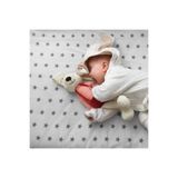 Bebek Özel%100 Pamuklu Bebek ve Çocuk Lastikli Çarşaf 100x200 cm, Gri Büyük Yıldızlı