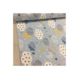 Bebek Özel%100 Pamuklu Bebek ve Çocuk Lastikli Çarşaf 50x90 cm, Mavi Ay Yıldız Desenli