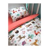 Bebek Özel%100 Pamuklu Çocuk Beşik Yatak Seti, 70x160 cm, Çarşaf, Yorgan, Yastık, Doğa Kiremit Desen
