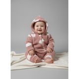 Bebek Peluş Welsoft Bulut Baskılı Kapşonlu Tulum - Pembe - 3 - 6 Ay
