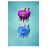 Bebek Puset Folyo Balon Mavi-Pembe 2'li Set
