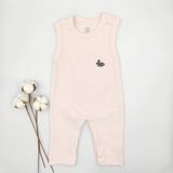 Bebek Star Açık Pembe Kolsuz Fitilli Bebek Tulumu %100 Cotton - 0 - 3 Ay