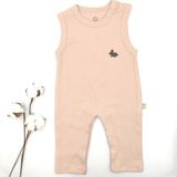 Bebek Star Fitilli Kolsuz Gül Kurusu Kız Bebek Tulumu %100 Cotton - 3 - 6 Ay