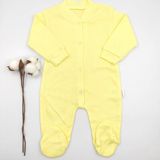 Bebek Star Fitilli Patikli Sarı Bebek Tulumu %100 Cotton - 3 - 6 Ay