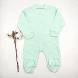 Bebek Star Fitilli Patikli Su Yeşili %100 Cotton Bebek Tulumu - 3 - 6 Ay