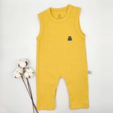 Bebek Star Hardal Kolsuz Fitilli Bebek Tulumu %100 Cotton - 0 - 3 Ay