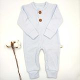 Bebek Star İki Düğmeli Mavi Erkek Bebek Tulumu %100 Cotton - 6 - 9 Ay - Açık Mavi
