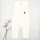 Bebek Star Krem Kolsuz Fitilli Bebek Tulumu %100 Cotton - 0 - 3 Ay - Ekru