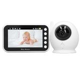 Bebek Telsizi, 4,3 inç LCD Ekran, 100-240V Ses kontrolü, Bebek Telsizi Kamera, Iki yönlü Konuşma, 360 Derece dönüş, Ev Için 8 Ninni (AB Fişi)