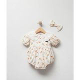 Bebek Tulumu Çiçekli - Beyaz - 6 Ay