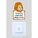 Bebek Uyuyor Aslan v2 Sticker Kapı Zili Etiketi