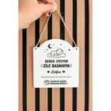 Bebek Uyuyor Zile Basmayın Kapı Uyarı Tabelası – 3 Mm Mdf 14 Cm * 15 Cm Jüt Askı İpli