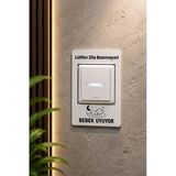Bebek Uyuyor Zile Basmayın Kapı Uyarı Tabelası – 3 Mm Mdf
